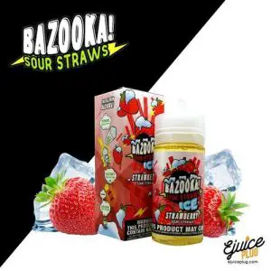 Strawberry Sour Straws Iced E-Juice by Bazooka